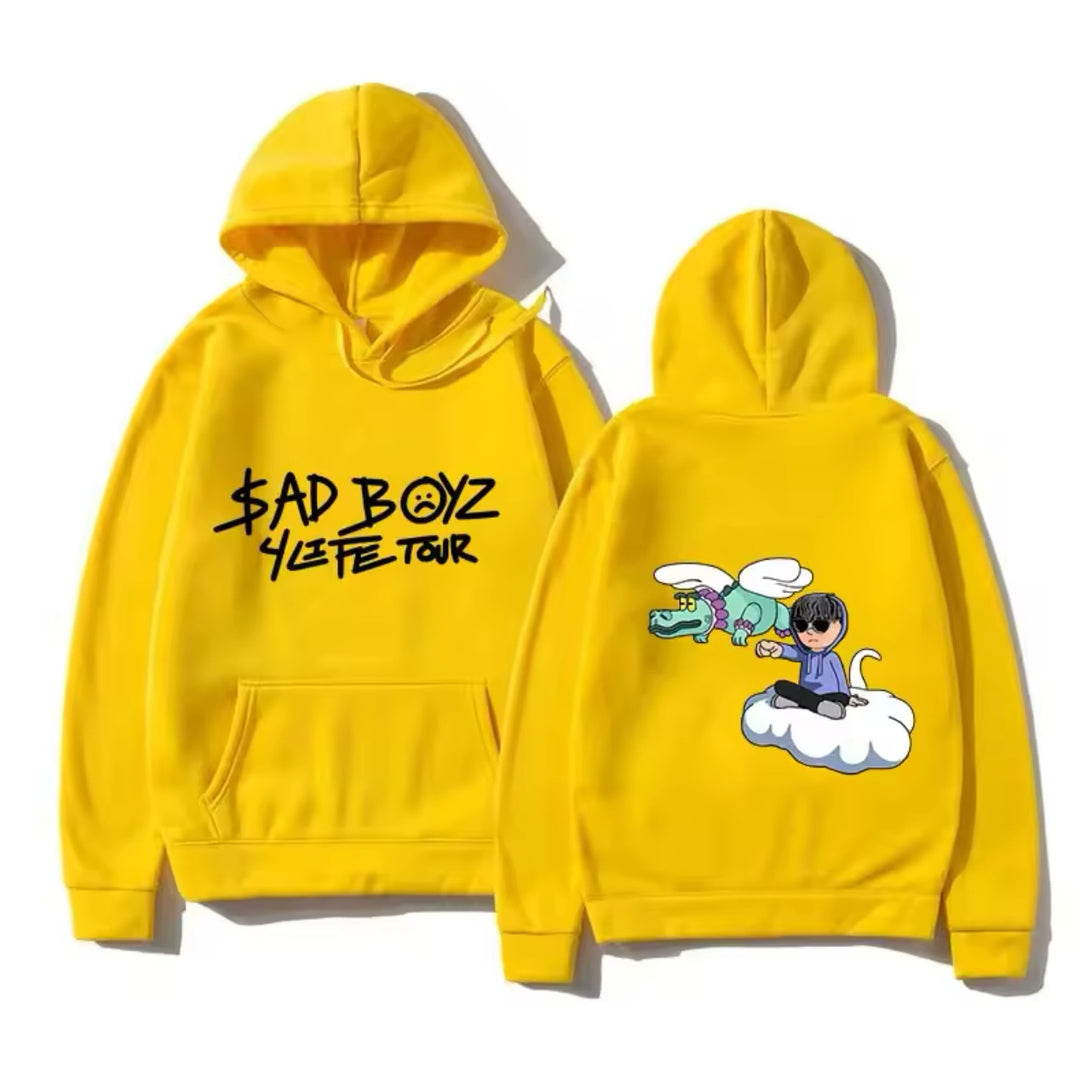 Kvinders hoodie med kreativ print og komfortable kængurulommer Skovae
