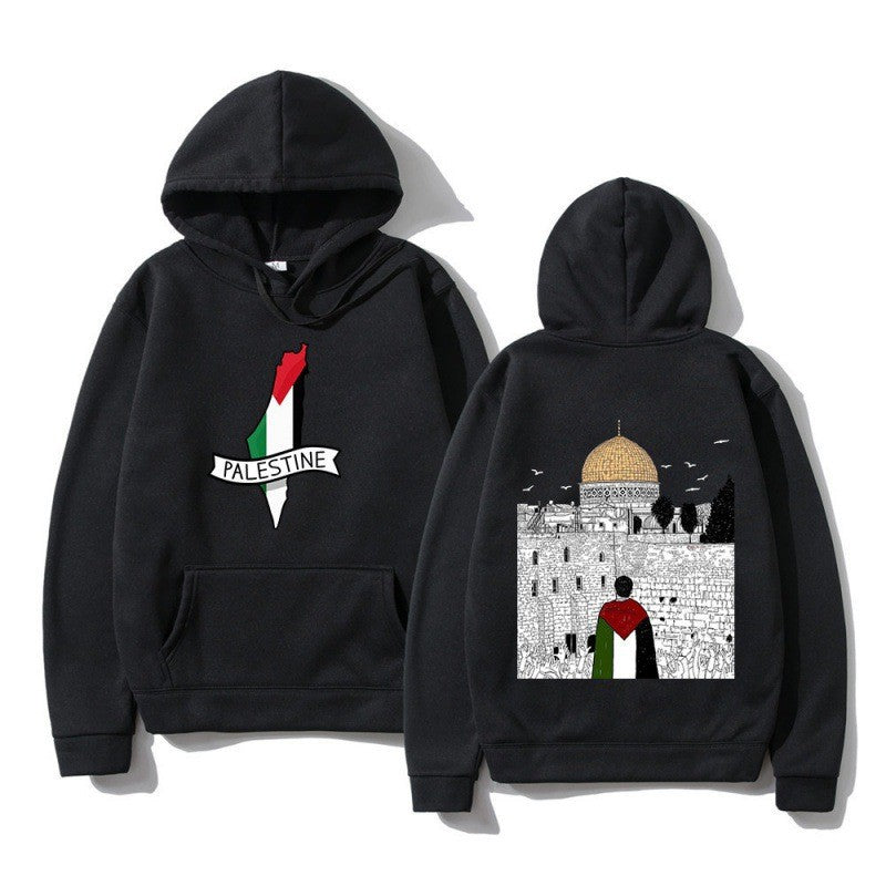Kvinders hoodie med kulturelt motiv og unikt grafisk design Skovae
