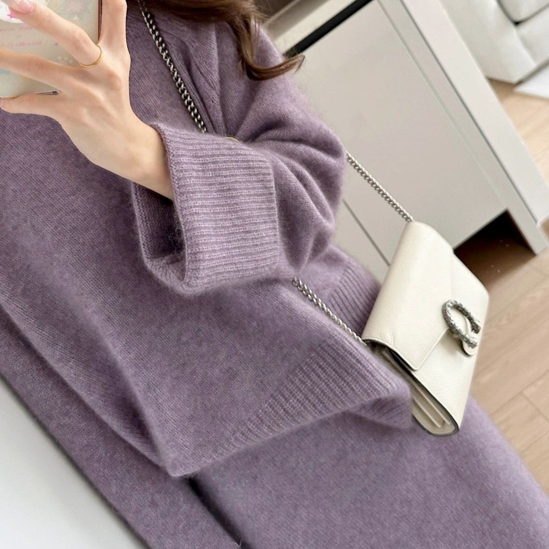 Kvindernes chunky strik pullover med en afslappet pasform og sofistikeret stående krave Stilla