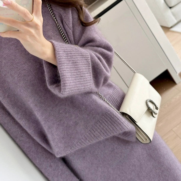 Kvindernes chunky strik pullover med en afslappet pasform og sofistikeret stående krave Stilla