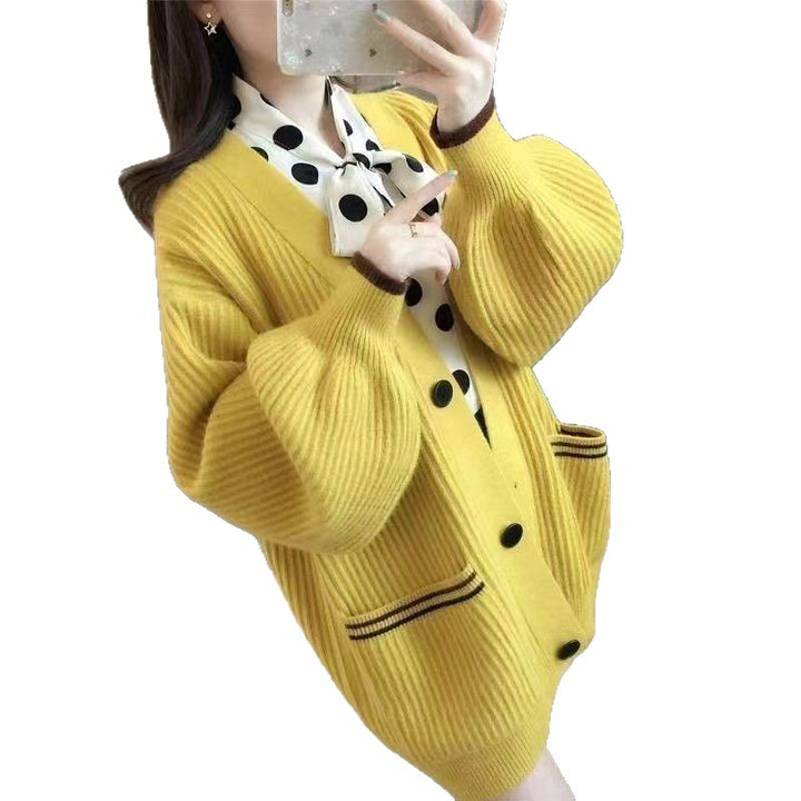 Kvinders fashionable cardigan med høje lommer og dekorative knapper Stilla