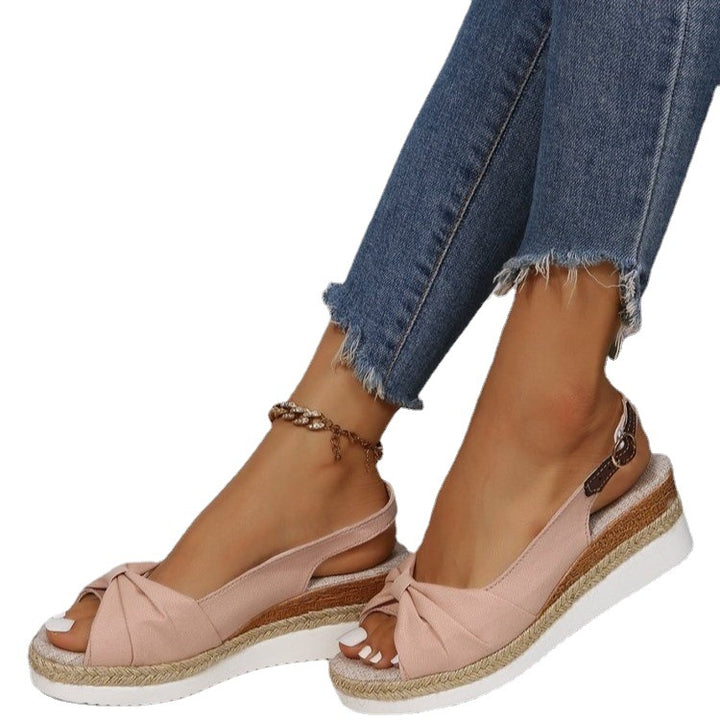 Dame Wedge-sandaler med elegant knude og komfortabelt fodseng Stilla