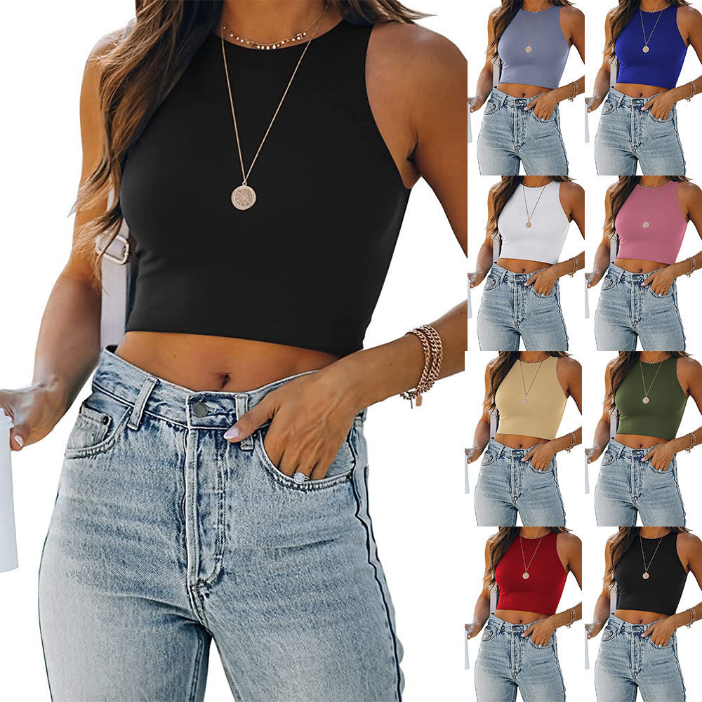 Dame Crop-Top med figurnærende snit og Racerback-design Stilla