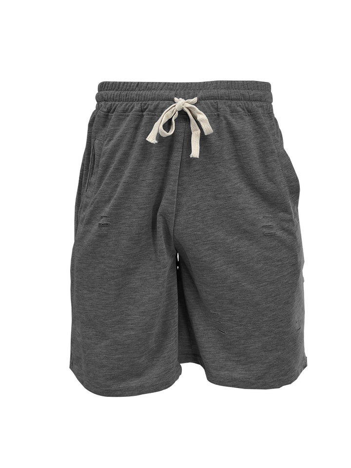 Herrer med afslappede sweatshorts med elastisk tunneltrækbånd, sidelommer og brugt-look Skovae