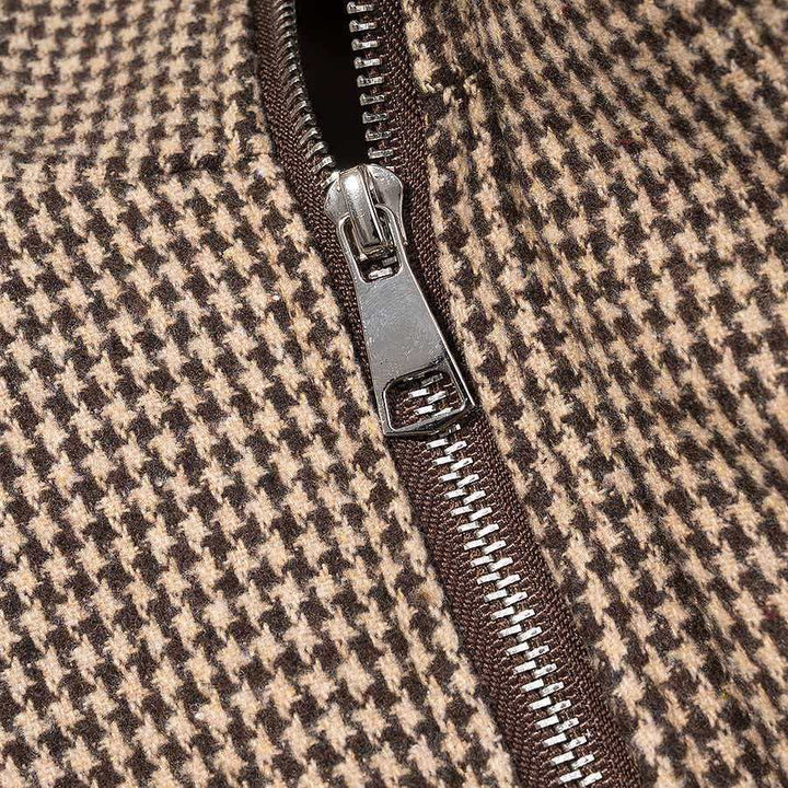 Kvinders overgangsjakke med moderne houndstooth mønster Stilla