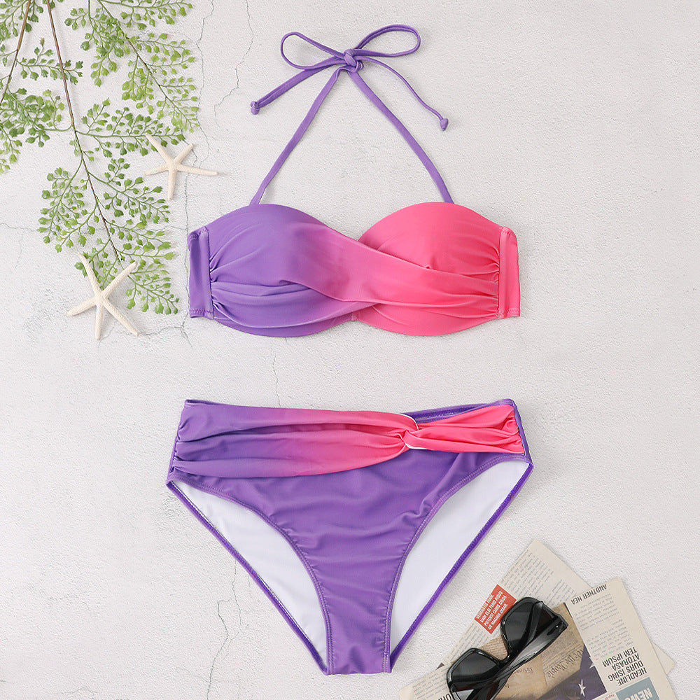 Dame to-delt bikini-sæt med elegant indpakningsdesign og støttende top Stilla