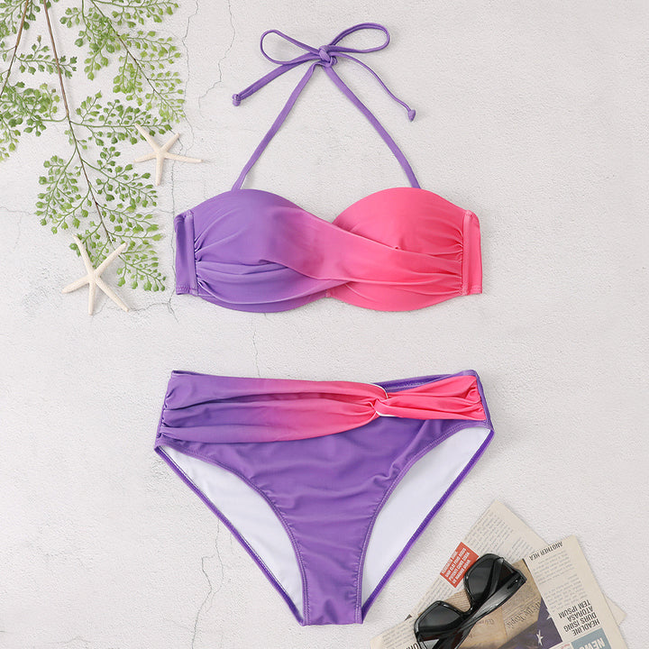 Dame to-delt bikini-sæt med elegant indpakningsdesign og støttende top Stilla