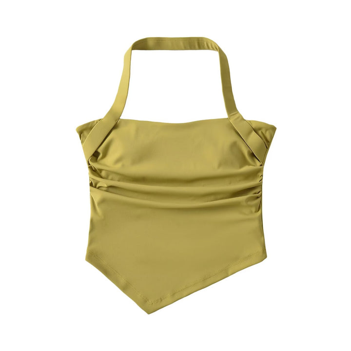 Dame top med elegant indpakningsudseende og fint flæse design Stilla