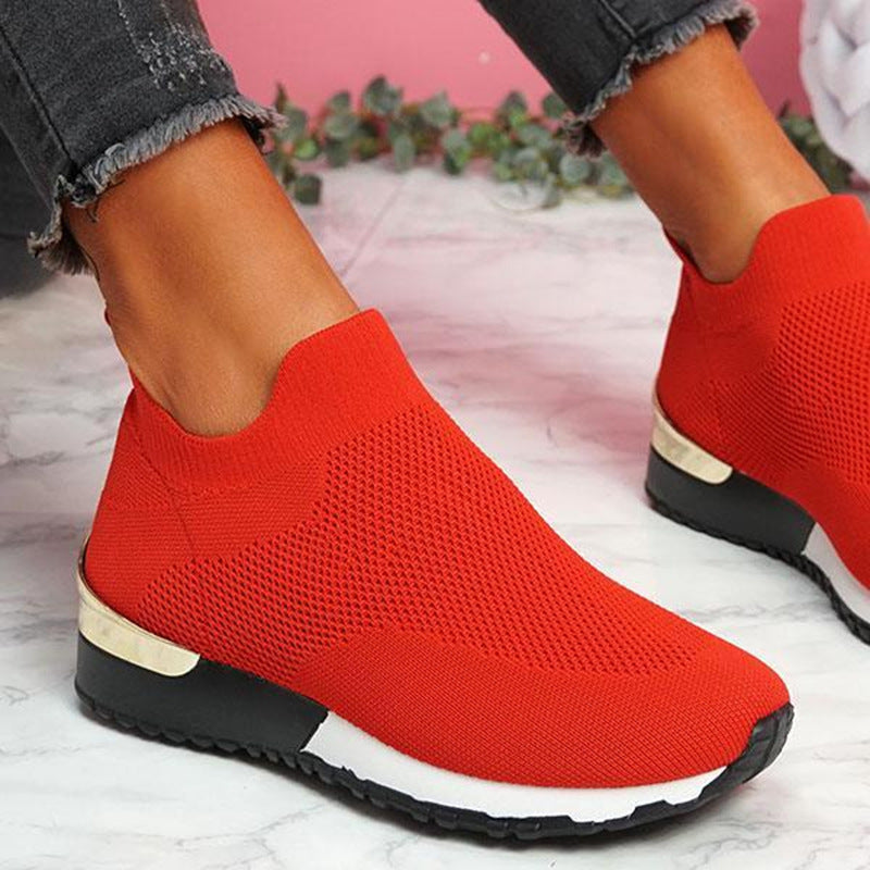Dame åndbare Slip-On Sneakers med elegant metallic detalje Stilla