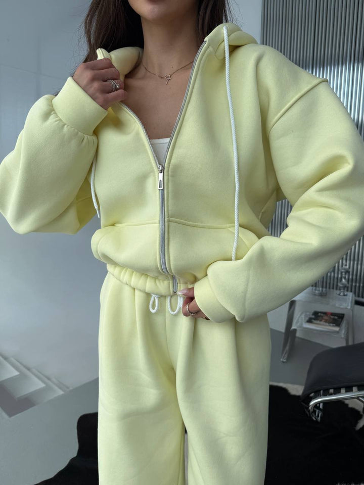 Kvinders afslappede hoodie og jogger sæt med elastisk talje og praktiske lommer Skovae