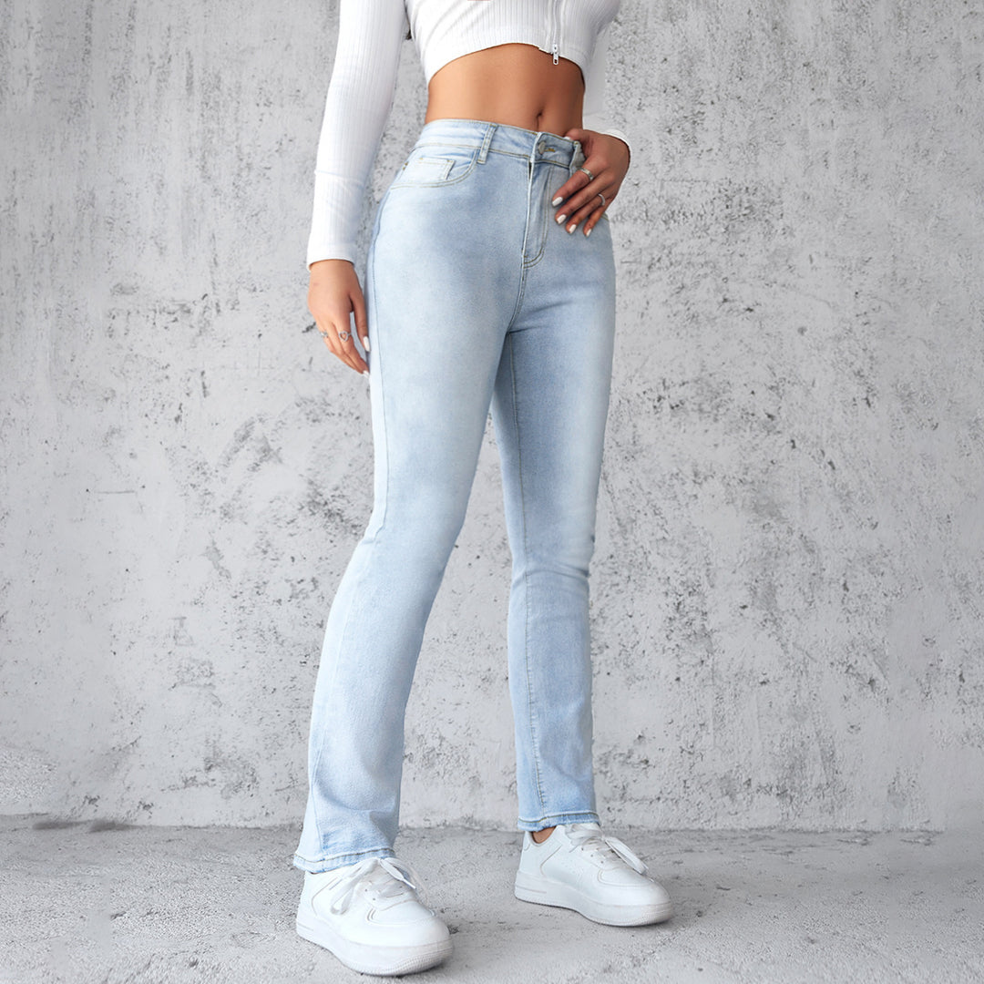 Damejeans i afslappet high-waist design med moderne snit og behagelig stretch Stilla