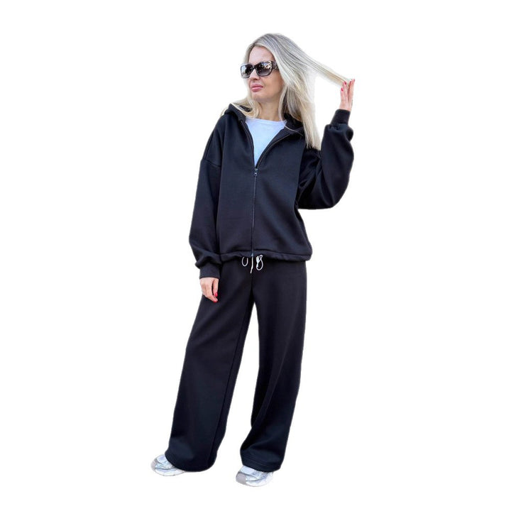 Kvinders Oversized Hoodie og Bred Bukser Sæt Skovae