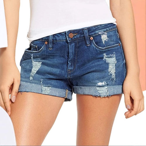 Dame Ripped Jeans-Shorts Stilla