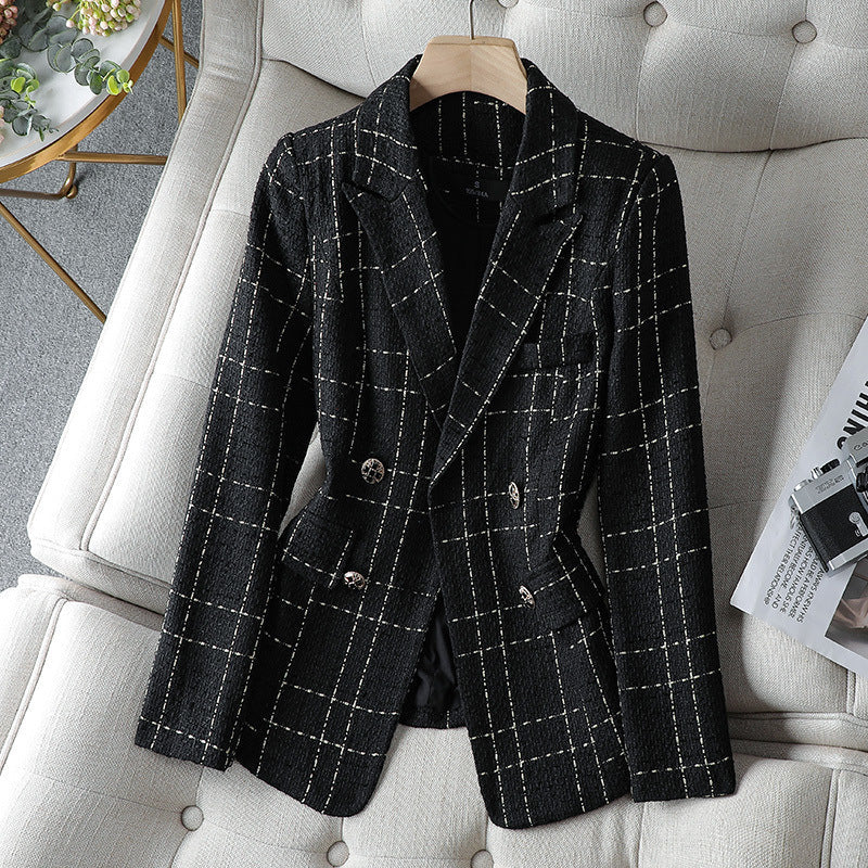 Stilla | Blazer Taljeret Pasform Struktureret Tweed Dobbeltknappet med Knapper