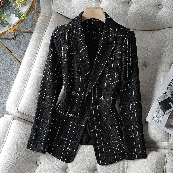 Stilla | Blazer Taljeret Pasform Struktureret Tweed Dobbeltknappet med Knapper
