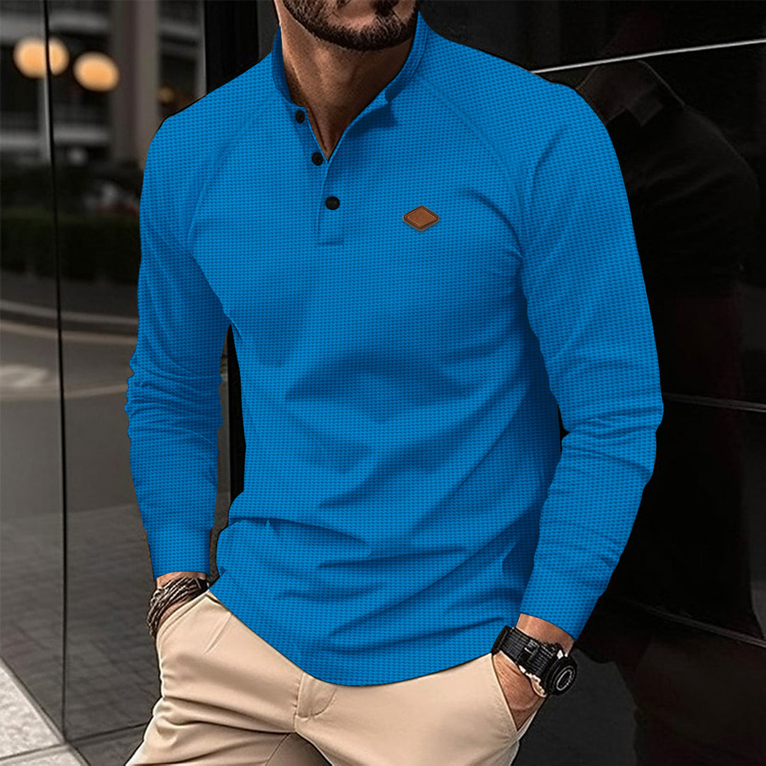 Herrer langærmet polo skjorte med moderne design og åndbare egenskaber Stilla
