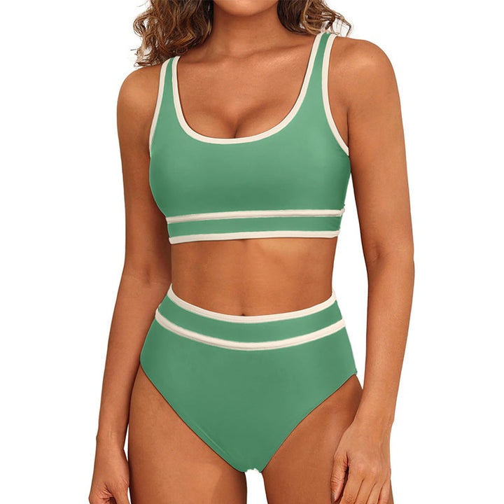 Dame bikini-sæt med høj talje og sporty design Stilla