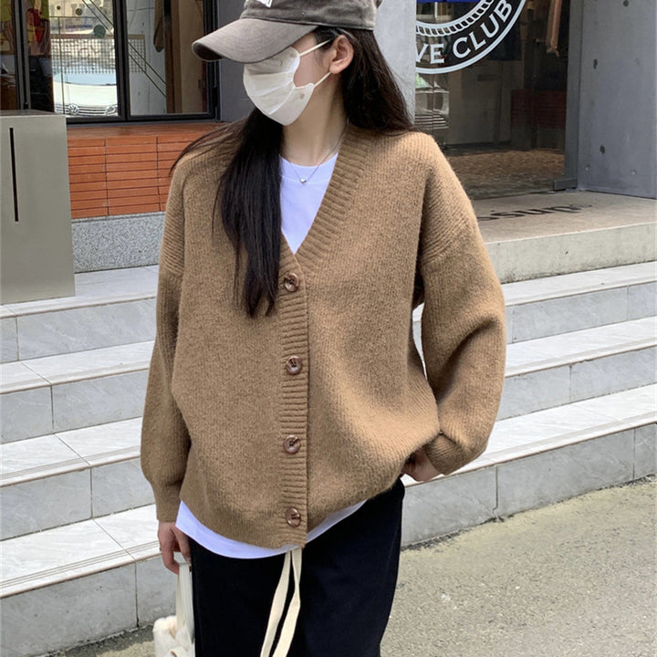 Kvinders oversized cardigan med store knapper og afslappet pasform Stilla