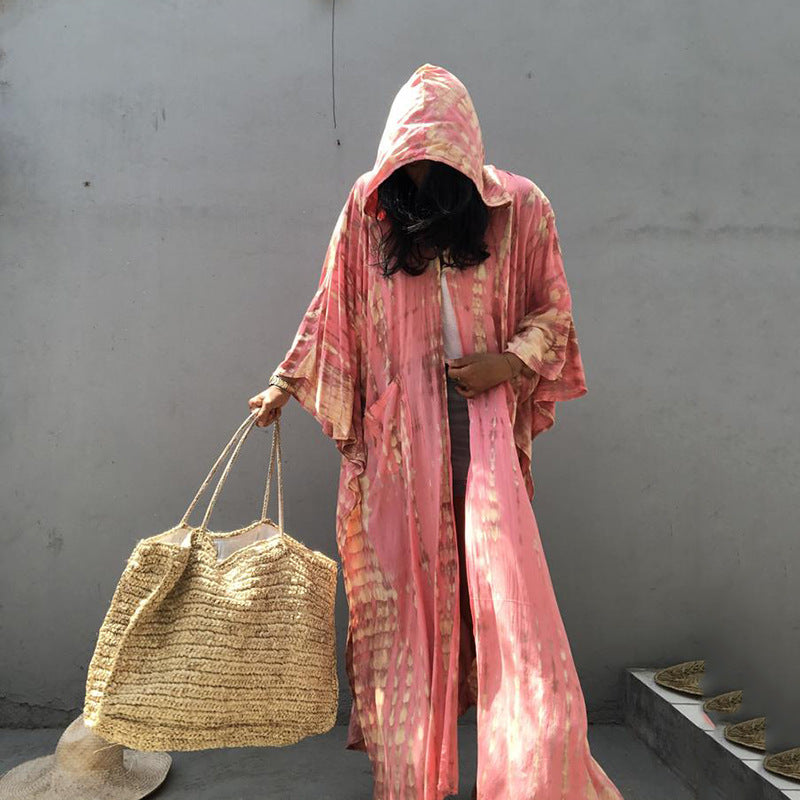 Dame Let Hoodie Strand Kaftan Stilla