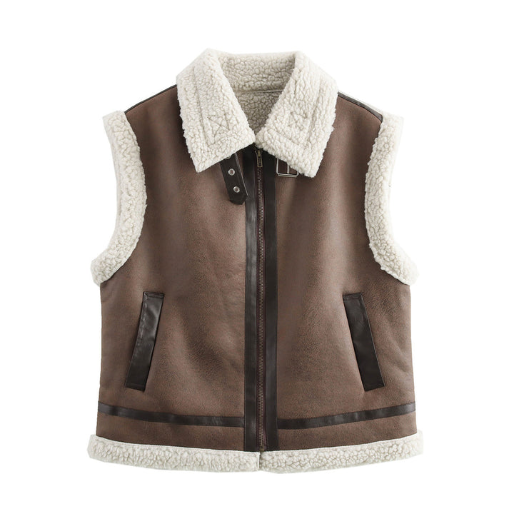 Femme Künst pelskrave Vest Stilla