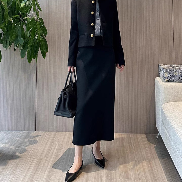 Kvinders elegante blazer sæt med grafisk nederdel Stilla