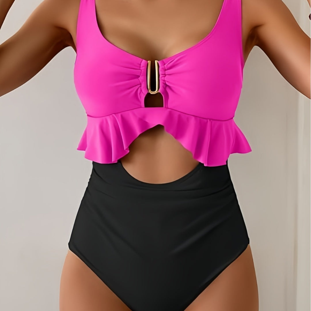 Dame Højskåret Bikini-sæt med Ruffles detaljer Skovae