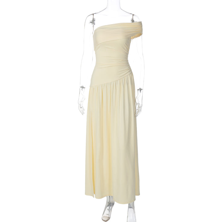 Damer Elegant Maxi-kjole med asymmetrisk strop og sidelæg Skovae