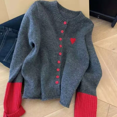 Kvinders hyggelige bløde cardigan med bomuldsblanding og moderne accentfarver Stilla