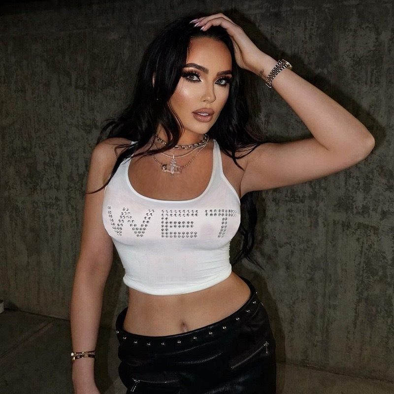 Dame højtydende crystal-besat tanktop Stilla