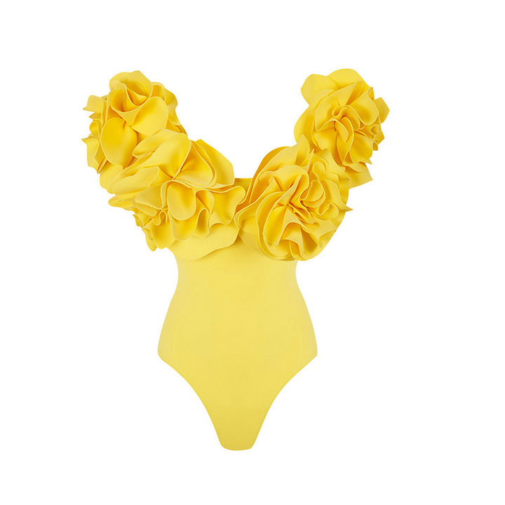 Dame one-piece badedragt med voluminøse flæser Skovae