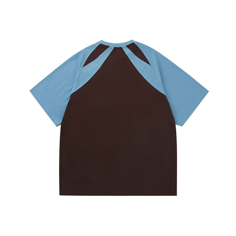 Dame farveblokeret afslappet T-shirt med unikt cut-out-design Stilla
