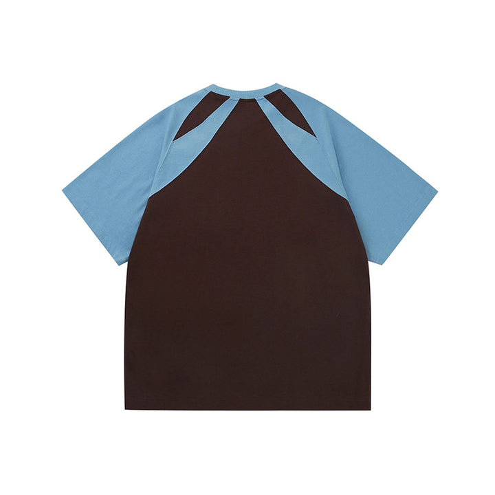 Dame farveblokeret afslappet T-shirt med unikt cut-out-design Stilla