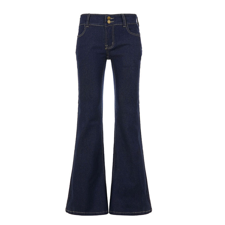 Dame Bootcut Jeans med høj talje og elegant sømføring Skovae