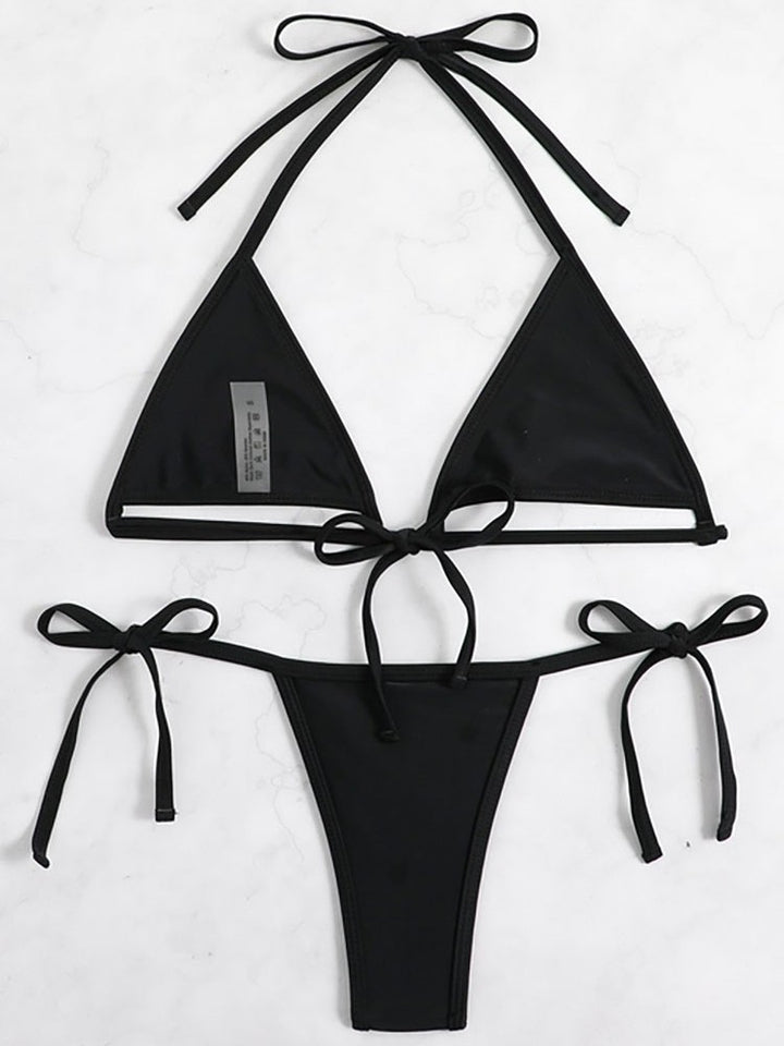 Damer triangel-bikini med innovativt snit og raffinerede bindeakcenter Skovae