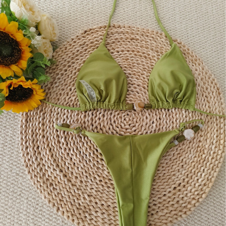Damer Triangel-Bikini med sofistikeret knude-detalje og justerbare stropper Skovae