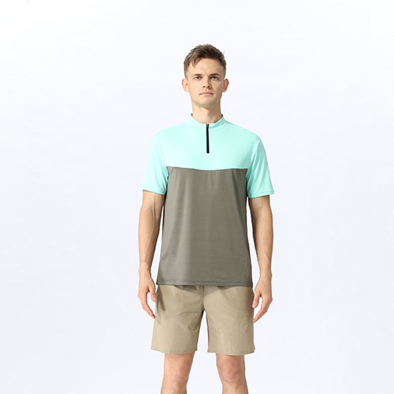 Herrer Sporty Kortærmet T-shirt med Lynlås Stilla