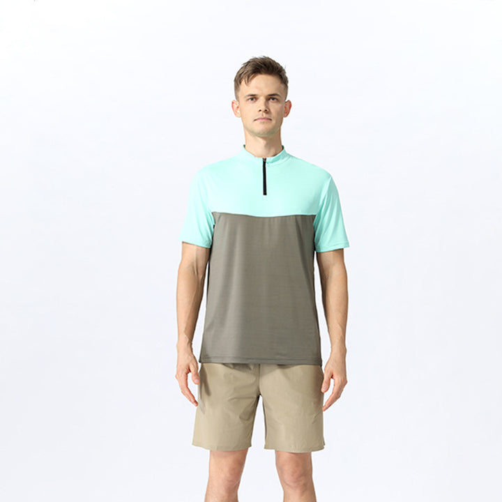Herrer Sporty Kortærmet T-shirt med Lynlås Stilla