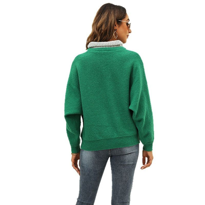Damer Trendy Sweatshirt med høj krave og brede striber Stilla