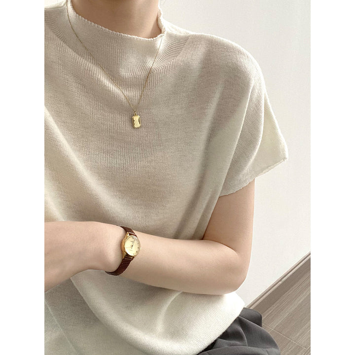 Dame elegant Kortærmet sweater med fin struktur og afslappet pasform Stilla