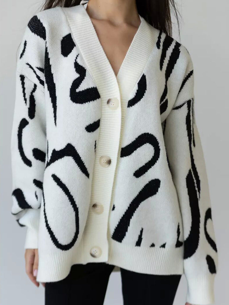 Kvinders hyggelige cardigan med elegant mønster Skovae