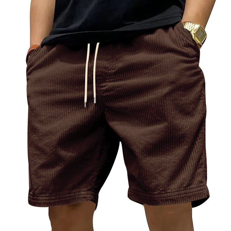 Herre afslappede cordshorts med elastisk linning og moderne stiklommer Stilla