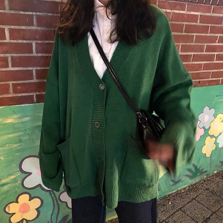 kvinders afslappede strikket cardigan med dekorative knapdetaljer og oversized pasform Stilla