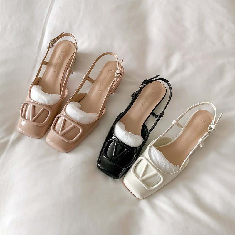 Dame Sling-Pumps med trendy rem og dekorativt spænde-design Stilla