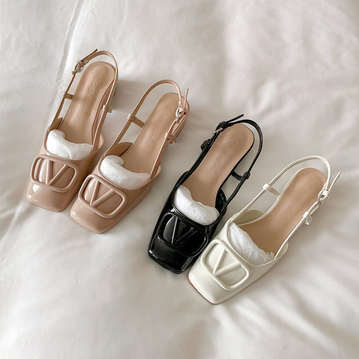 Dame Sling-Pumps med trendy rem og dekorativt spænde-design Stilla