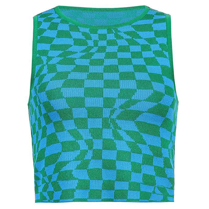 Femme Grafik Strik Crop Top Stilla