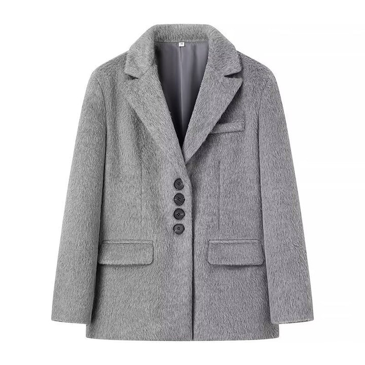 Kvinders fashionable teddy blazer med elegant knapstolpe Stilla