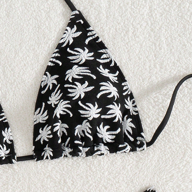 Dame triangel Bikini med plante mønster Stilla
