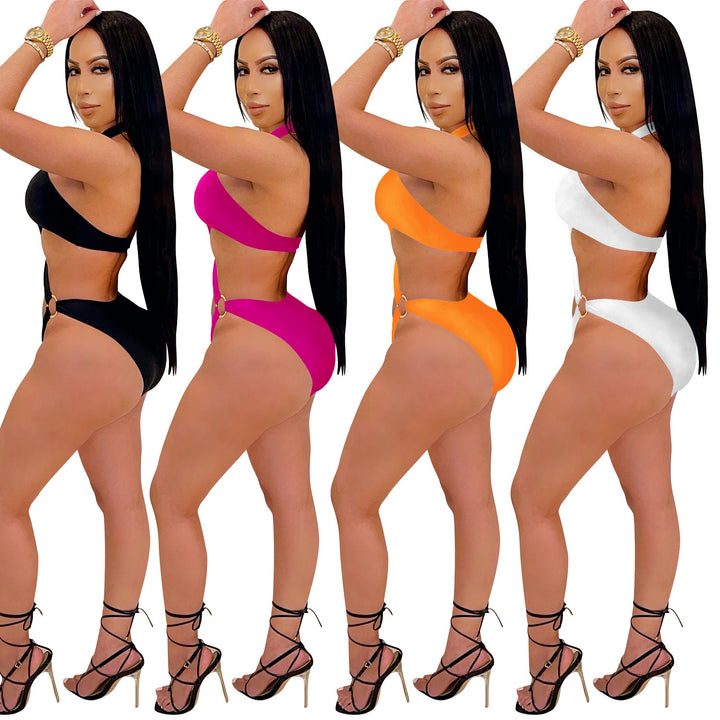 Dame Sexy Maxikjole med ensidig Cut-Out og Wickeldesign Stilla