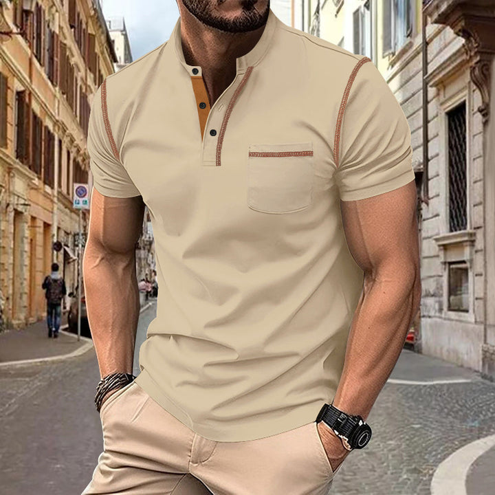 Herrer moderne polo skjorte med funktionelle detaljer og brystlomme Stilla
