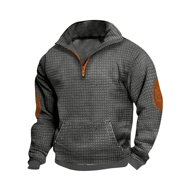 Herrer mode fleece-trøje med høj krave og dobbelt lynlås Stilla
